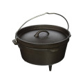 cast iron 3-leg camping dutch oven pot